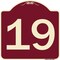 Signmission Designer Series Sign W/ Number 19, Burgundy Heavy-Gauge Aluminum Sign, 18" x 18", BU-1818-22903 A-DES-BU-1818-22903 - alternate 1